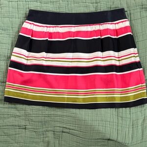 Milly Striped A-Line Skirt in Pink, Black, White and Olive